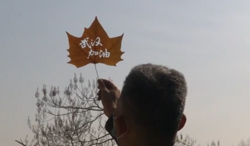 致敬"逆行者"!非遗传承人孔庆泗雕刻树叶 为抗击疫情助力